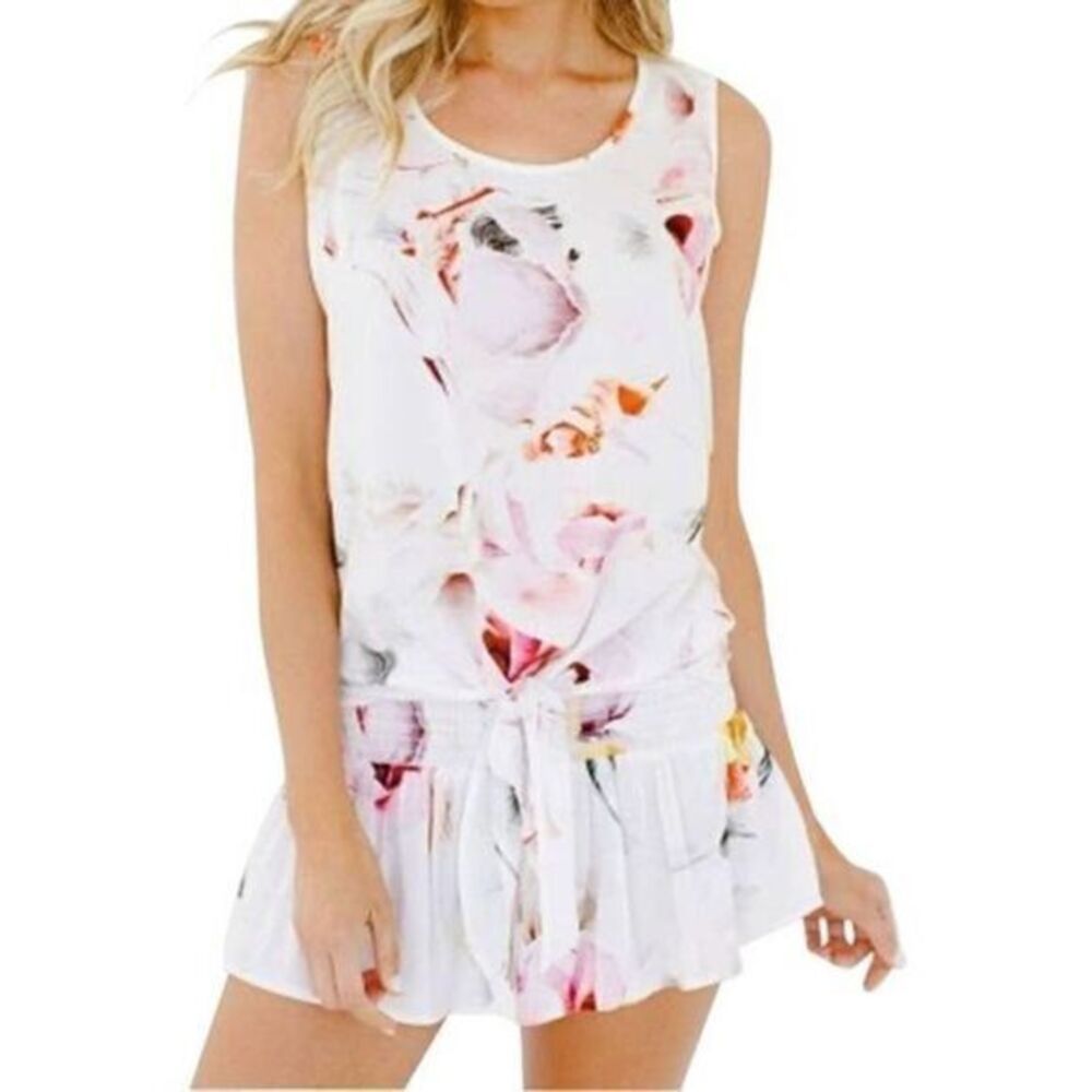 PLUM PRETTY SUGAR Front Tie Tank Blouse Top SMALL